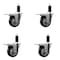 Service Caster 3.5'' SS Black Poly Swivel 1-1/4'' Expanding Stem Caster Set Total Lock Brake, 4PK SCC-SSEXTTL20S3514-PPUB-BLK-114-4 - alternate 1